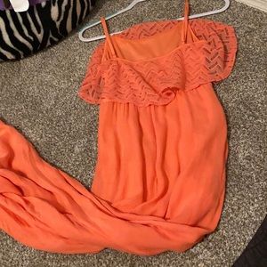 A long orange dress